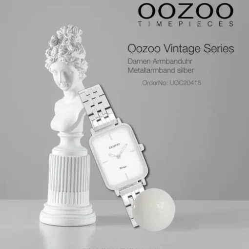 Oozoo Damen Armbanduhr OOZOO Vintage Analog Metallband silber UOC20416