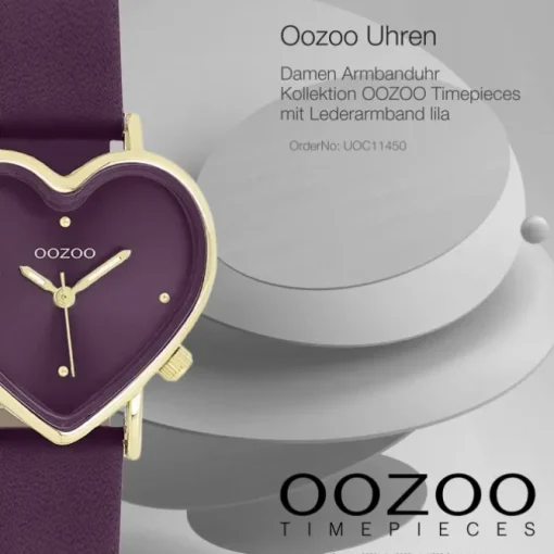 Oozoo Damen Armbanduhr OOZOO Timepieces Analog Lederband lila UOC11450
