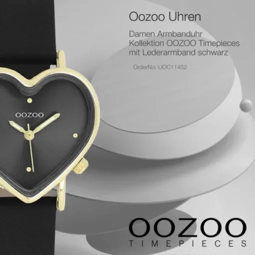 Oozoo Damen Armbanduhr OOZOO Timepieces Analog Lederband schwarz UOC11452