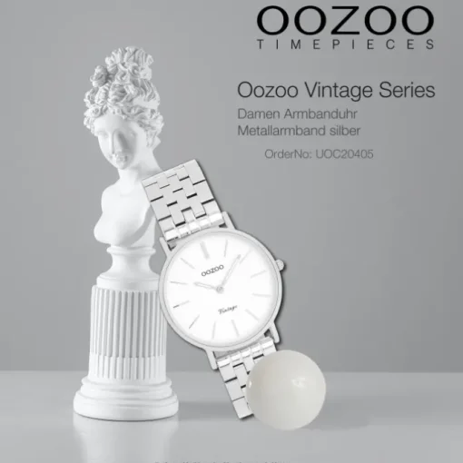 Oozoo Damen Armbanduhr OOZOO Vintage Analog Metallband silber UOC20405