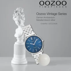 Oozoo Damen Armbanduhr OOZOO Vintage Analog Metallband silber UOC20406