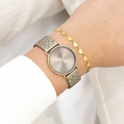 Oozoo Damen Armbanduhr OOZOO Vintage Analog Metallband taupe braun UOC20409
