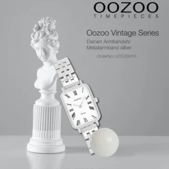 Oozoo Damen Armbanduhr OOZOO Vintage Analog Metallband silber UOC20410