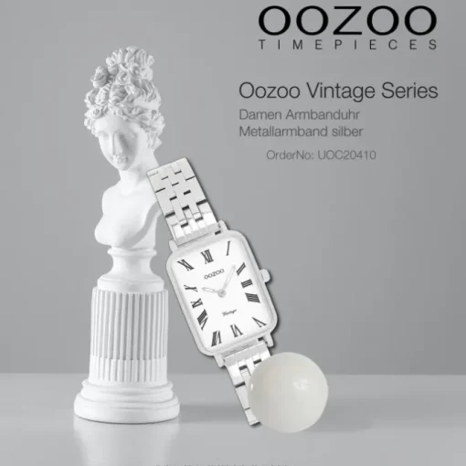 Oozoo Damen Armbanduhr OOZOO Vintage Analog Metallband silber UOC20410