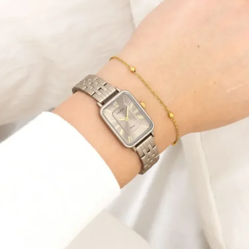 Oozoo Damen Armbanduhr OOZOO Vintage Analog Metallband taupe braun UOC20412