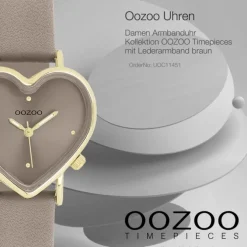 Oozoo Damen Armbanduhr OOZOO Timepieces Analog Lederband braun UOC11451