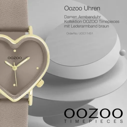 Oozoo Damen Armbanduhr OOZOO Timepieces Analog Lederband braun UOC11451