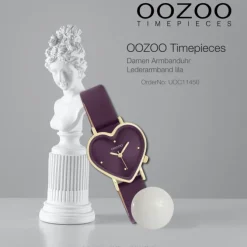 Oozoo Damen Armbanduhr OOZOO Timepieces Analog Lederband lila UOC11450