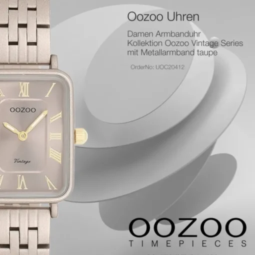 Oozoo Damen Armbanduhr OOZOO Vintage Analog Metallband taupe braun UOC20412