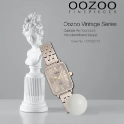 Oozoo Damen Armbanduhr OOZOO Vintage Analog Metallband taupe braun UOC20412