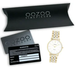 Oozoo Damen Armbanduhr OOZOO Vintage Analog Metallband silber gold UOC20407