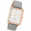 Oozoo Damen Armbanduhr rosegold Ultra Slim Quarz C8185 Lederarmband grau UOC8185