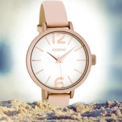 Oozoo Damen Armbanduhr rosa Timepieces Quarz C8407 Lederarmband rosa UOC8407