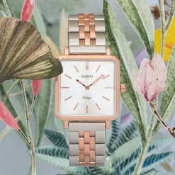 Oozoo Damen Armbanduhr Slim C9954 Quarz Edelstahl silber rose UOC9954