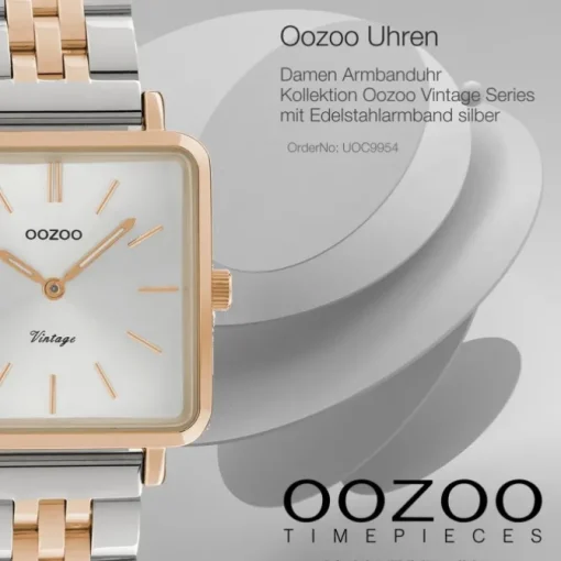 Oozoo Damen Armbanduhr Slim C9954 Quarz Edelstahl silber rose UOC9954