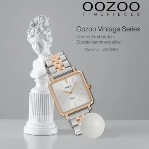 Oozoo Damen Armbanduhr Slim C9954 Quarz Edelstahl silber rose UOC9954