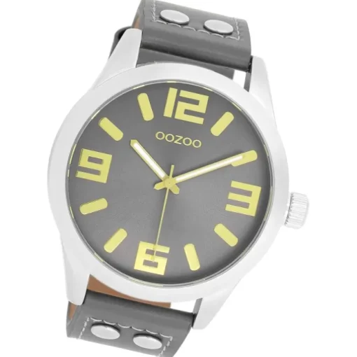 Oozoo Damen Armbanduhr Timepieces Analog Leder grau UOC1087A