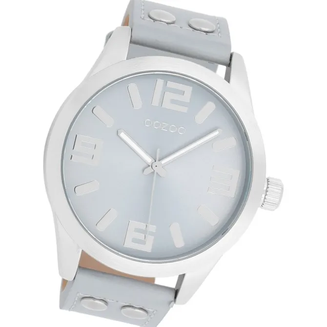 Oozoo Damen Armbanduhr Timepieces Analog Leder hellgrau UOC1089A