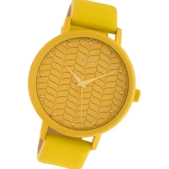 Oozoo Damen Armbanduhr Timepieces Analog Leder gelb UOC10655