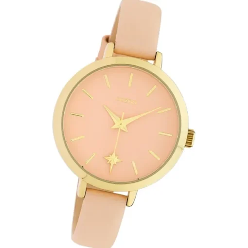Oozoo Damen Armbanduhr Timepieces Analog Leder hellrosa UOC10386