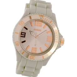 Oozoo Damen Armbanduhr Timepieces Analog Silikon beige UOC5060A