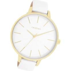 Oozoo Damen Armbanduhr Timepieces Analog Leder weiß UOC11346