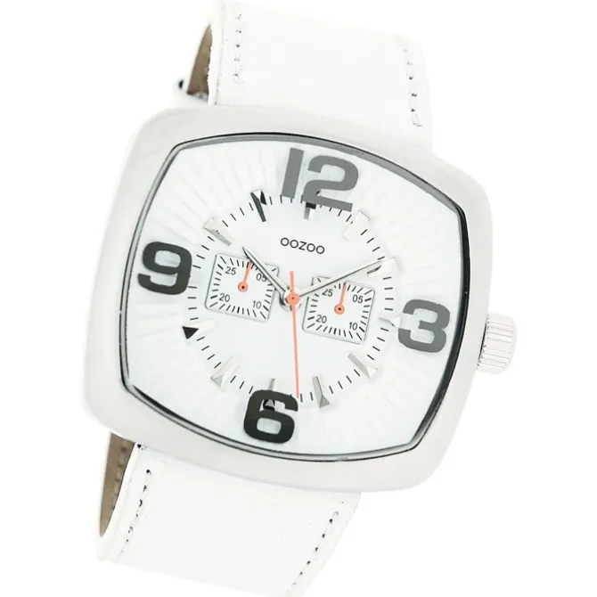 Oozoo Damen Armbanduhr Timepieces Analog Leder weiß UOC3260A