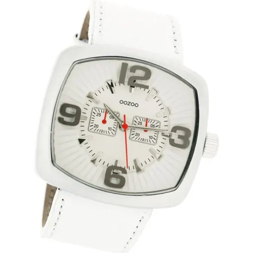 Oozoo Damen Armbanduhr Timepieces Analog Leder weiß UOC3261A
