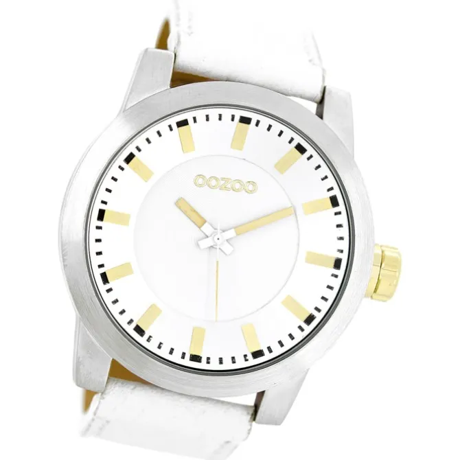 Oozoo Damen Armbanduhr Timepieces Analog Leder weiß UOC6116A