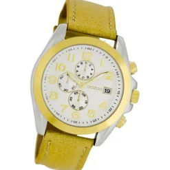 Oozoo Damen Armbanduhr Timepieces Analog Leder gelb UOC6196A