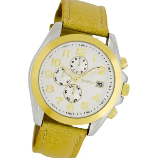 Oozoo Damen Armbanduhr Timepieces Analog Leder gelb UOC6196A