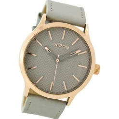 Oozoo Damen Armbanduhr Timepieces Analog Leder grau UOC9015A