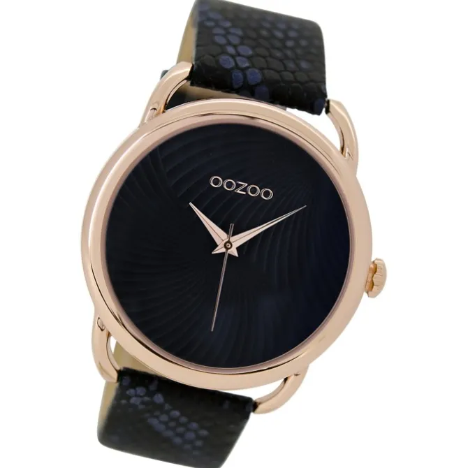 Oozoo Damen Armbanduhr Timepieces Analog Leder schwarz UOC9164A