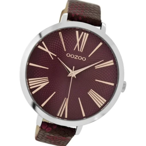 Oozoo Damen Armbanduhr Timepieces Analog Leder dunkelrot UOC9171A