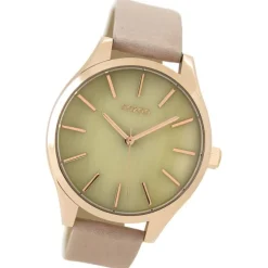 Oozoo Damen Armbanduhr Timepieces Analog Leder beige UOC9502A