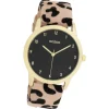 Oozoo Damen Armbanduhr Timepieces Analog Lederband beige schwarz UOC11373