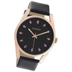 Oozoo Damen Armbanduhr Timepieces C10819 Analog Leder schwarz UOC10819