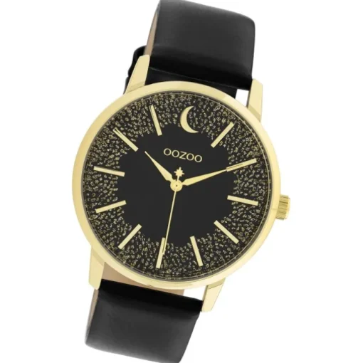 Oozoo Damen Armbanduhr Timepieces C11044 Analog Leder schwarz UOC11044