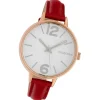 Oozoo Damen Armbanduhr Timepieces Analog Leder rot UOC10458