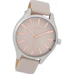 Oozoo Damen Armbanduhr Timepieces Analog Leder grau UOC9685A