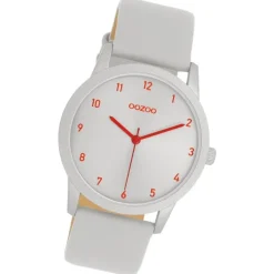 Oozoo Damen Armbanduhr Timepieces Analog Leder grau UOC11166