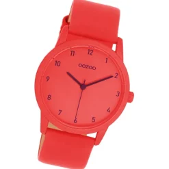 Oozoo Damen Armbanduhr Timepieces Analog Leder rot UOC11172