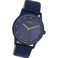 Oozoo Damen Armbanduhr Timepieces Analog Leder blau UOC11174