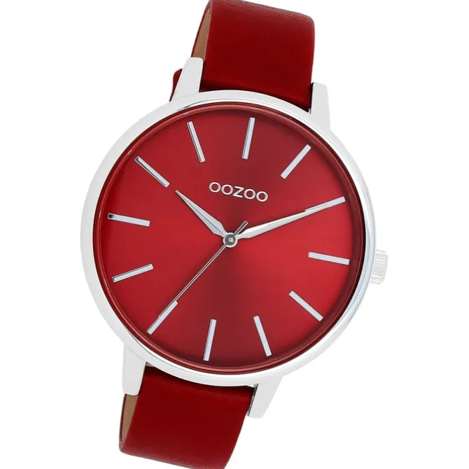 Oozoo Damen Armbanduhr Timepieces Analog Leder rot UOC11299