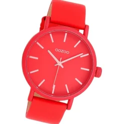 Oozoo Damen Armbanduhr Timepieces Analog Leder rot UOC11179