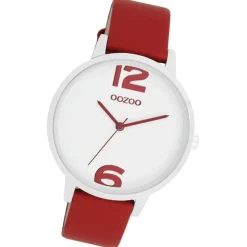 Oozoo Damen Armbanduhr Timepieces Analog Leder rot UOC11237