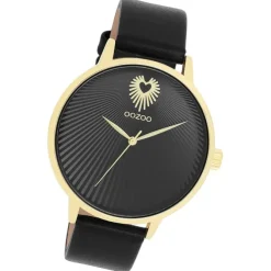 Oozoo Damen Armbanduhr Timepieces Analog Leder schwarz UOC11242