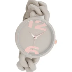 Oozoo Damen Armbanduhr Timepieces Analog Kunststoff taupe hellbraun UOC11265