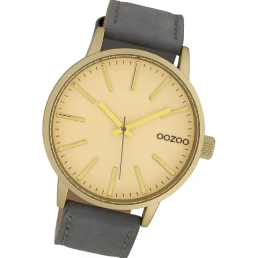 Oozoo Damen Armbanduhr Timepieces Analog Leder grau UOC10013