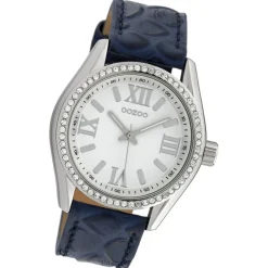 Oozoo Damen Armbanduhr Timepieces Analog Leder dunkelblau UOC10223